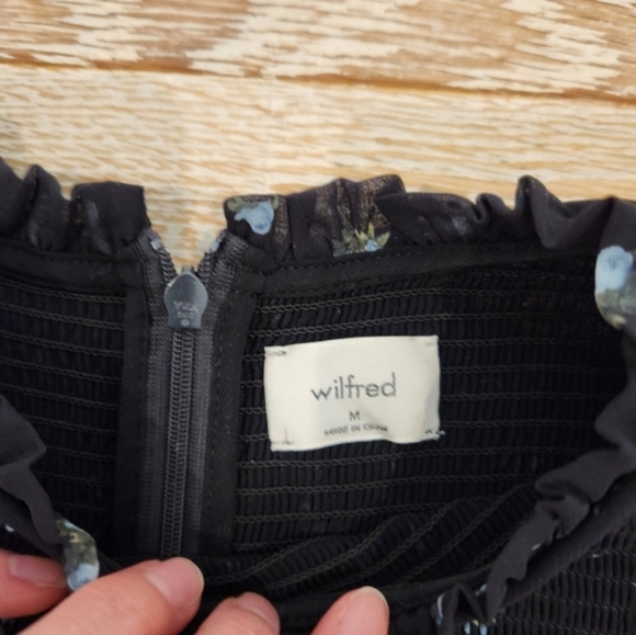 Wilfred Black Floral Long Sleeve Blouse - Picture 4 of 5